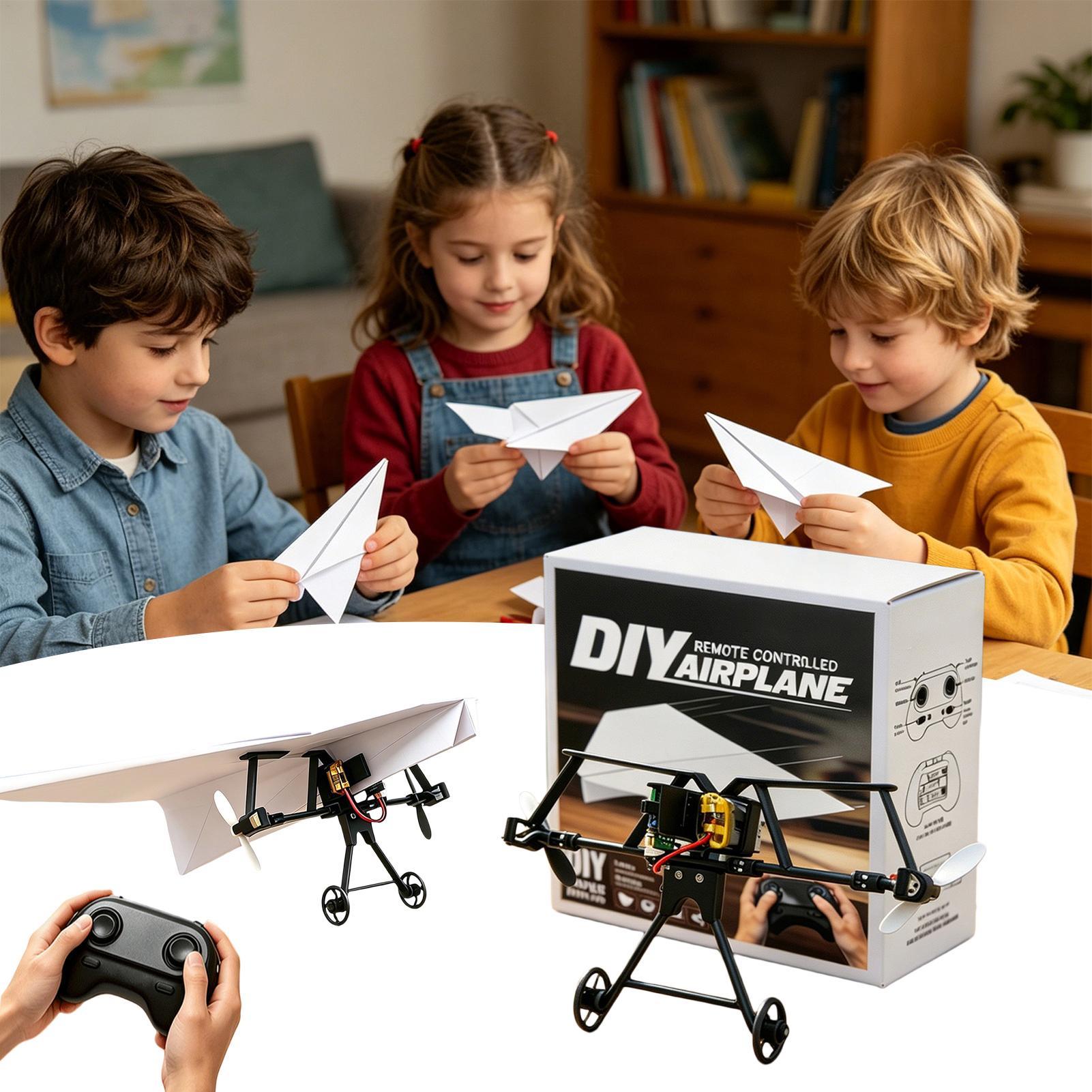 Kids Outdoor Activity Set - DIY RC 종이 비행기 키트, 자이로