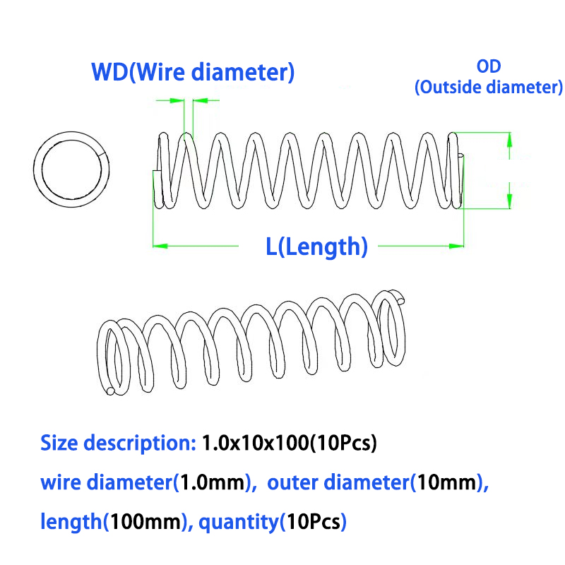 10 개/몫 1.4mm 와이어 스테인레스 스틸 마이크로 - Mini Trampoline Spring 리뷰 및 가격