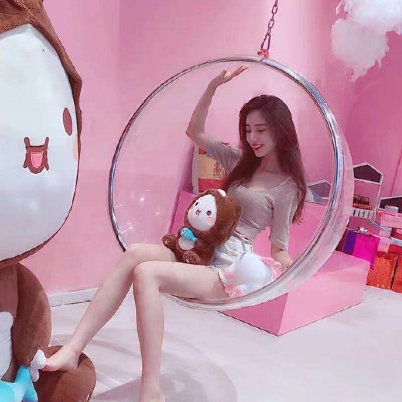 현대적인 어린이용 에그 체어, 재미있는 핑크색 아크릴  - Kids Outdoor Swing Chair 리뷰 및 가격