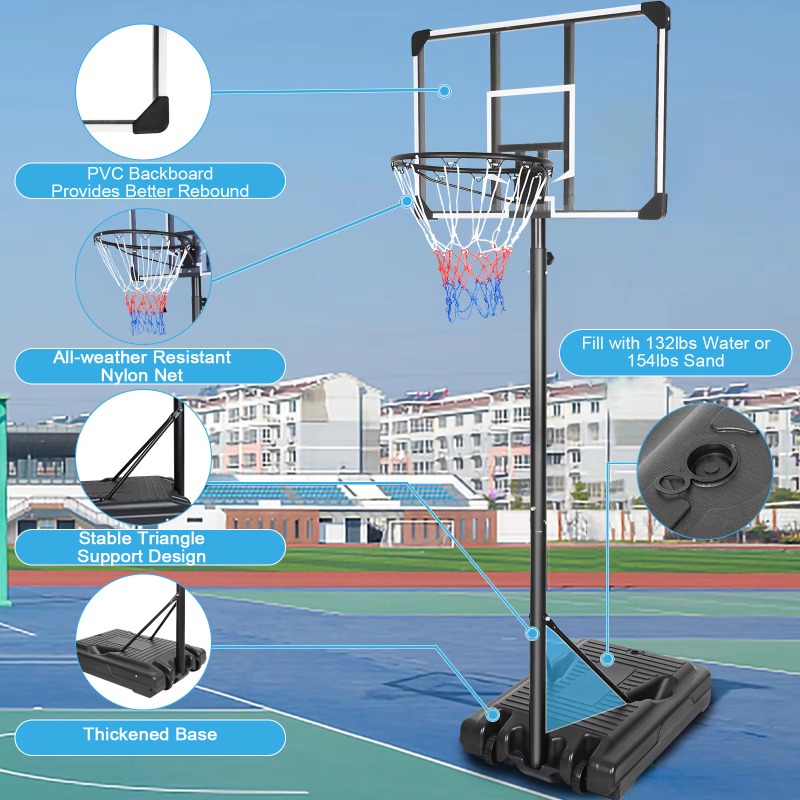 휴대용 높이 조절 가능 안정적인 농구대 시스템, 실내외 - Basketball Hoop Outdoor 리뷰 및 가격