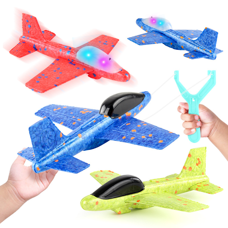 어린이 배출 거품 항공기 장난감 야간 조명으로 새총 배 - Kids Outdoor Activity Toys 리뷰 및 가격